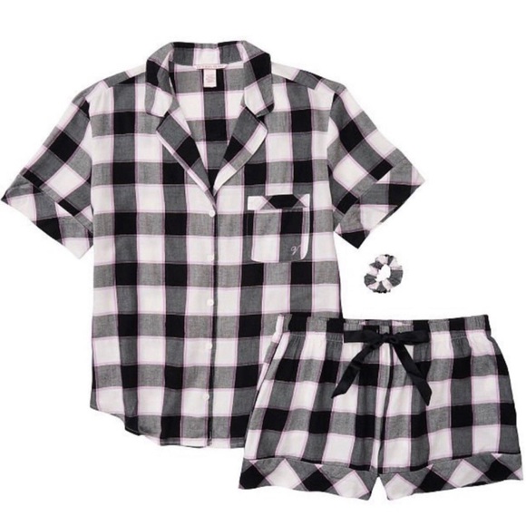 NWT NEW Victoria Secret Buffalo Check Plaid Short Pajama Set XXL / 2XL HTF - Picture 2 of 5
